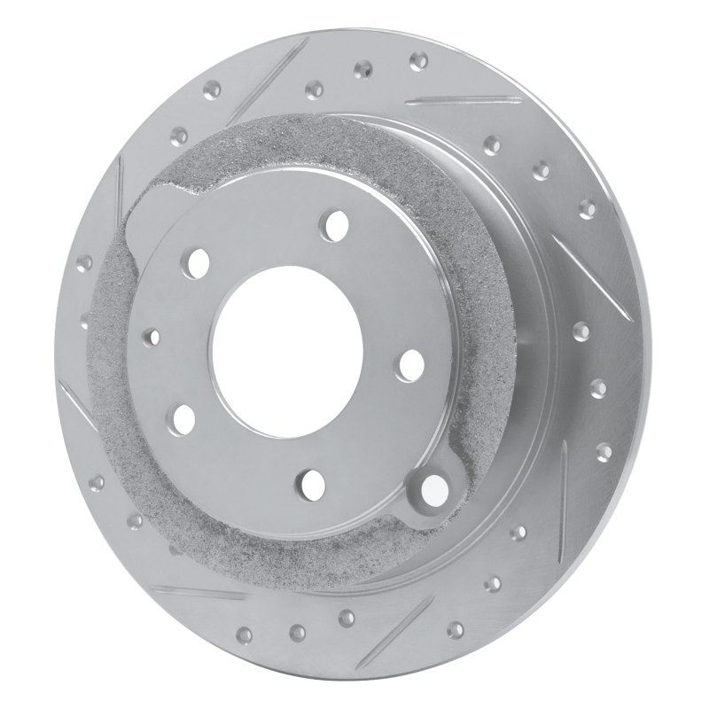 Mazda Millenia Brake Rotor (1) - Rear Left - R1 Concepts - Drilled & Slotted - Silver - `95-`02